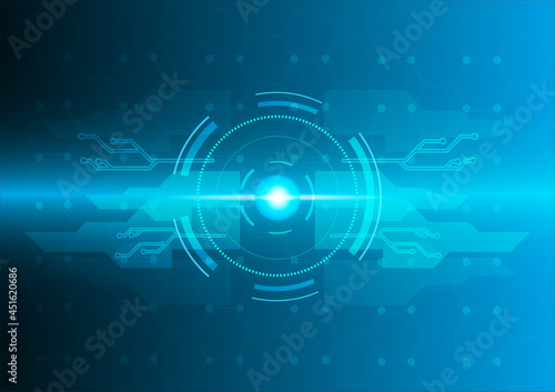 Blue circle technology abstract technology innovation concept vector background and glowing light with some Elements of this image