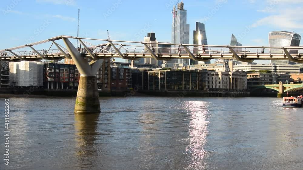 Millennium bridge over the river thames Millennium bridge over the river thames