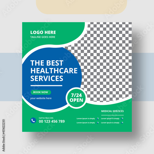 Medical healthcare social media post, Digital marketing web banner design