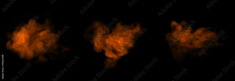 brown steam smoke spray isolated black background