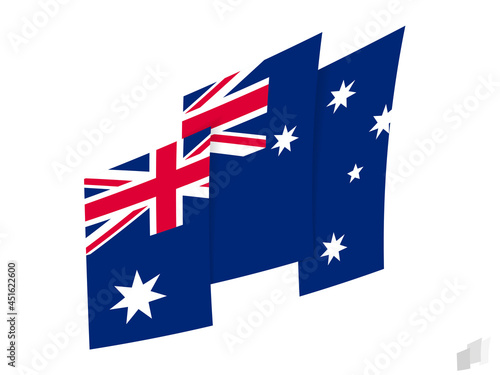 Australia flag in an abstract ripped design. Modern design of the Australia flag.