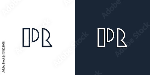 Abstract line art initial letters PR logo.