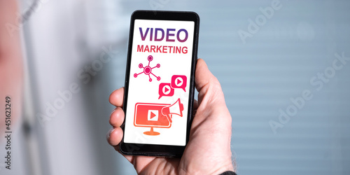 Video marketing concept on a smartphone