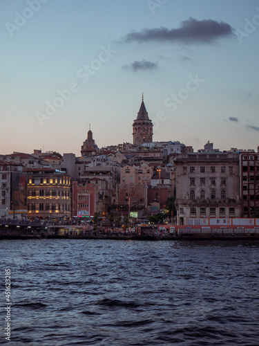 View of old city over the Golden Horn with Galat Towe on top Istanbul, Turkey