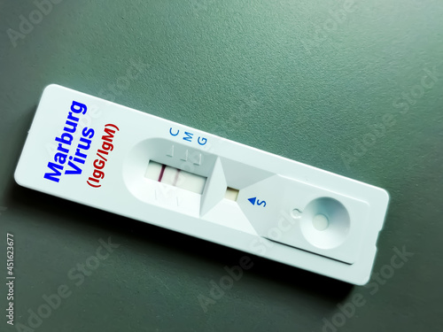 Marburg virus IgM positive result by using rapid test cassette photo