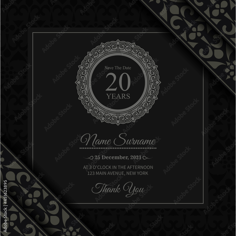 ornament pattern style elegant birthday invitation ornament pattern style elegant birthday invitation