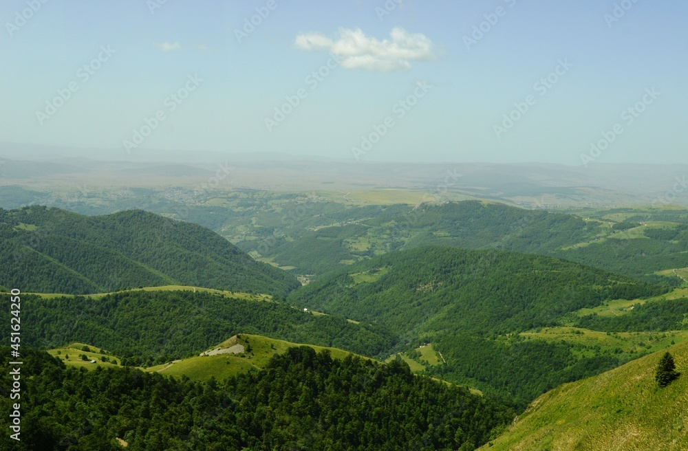 green mountain landscape in summer