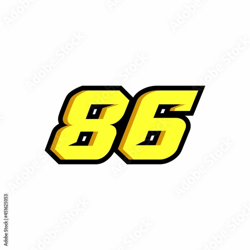 Design number 86 racing logo on white background