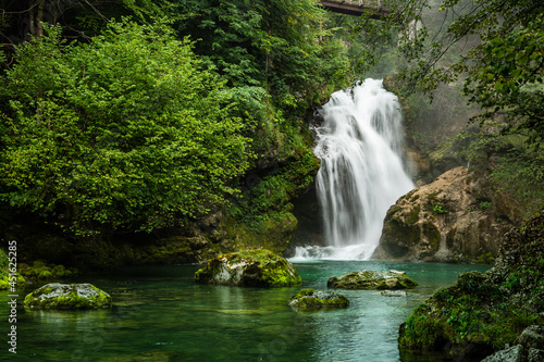 Great Waterfall at the Vintgar Gorge in Slovenia