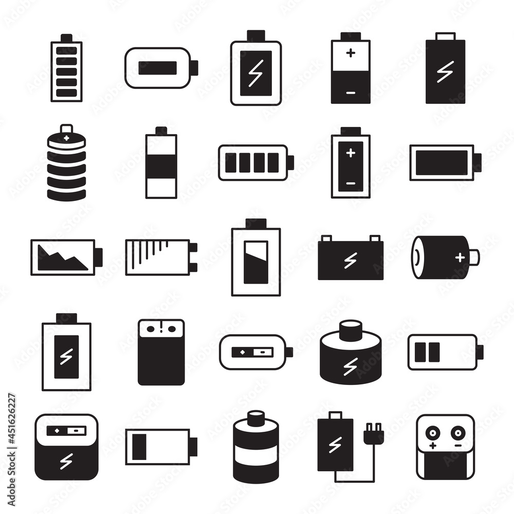 battery charge indicator icons set battery charge indicator icons set