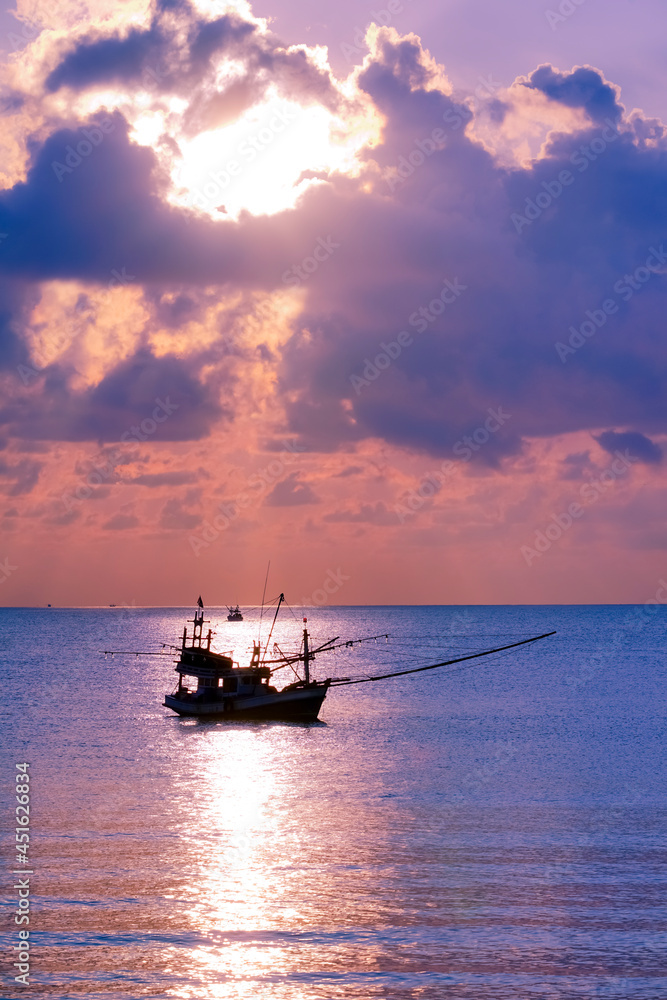 A beautiful sunrise at beach in summer .Southern in Thailand A beautiful sunrise at beach in summer .Southern in Thailand