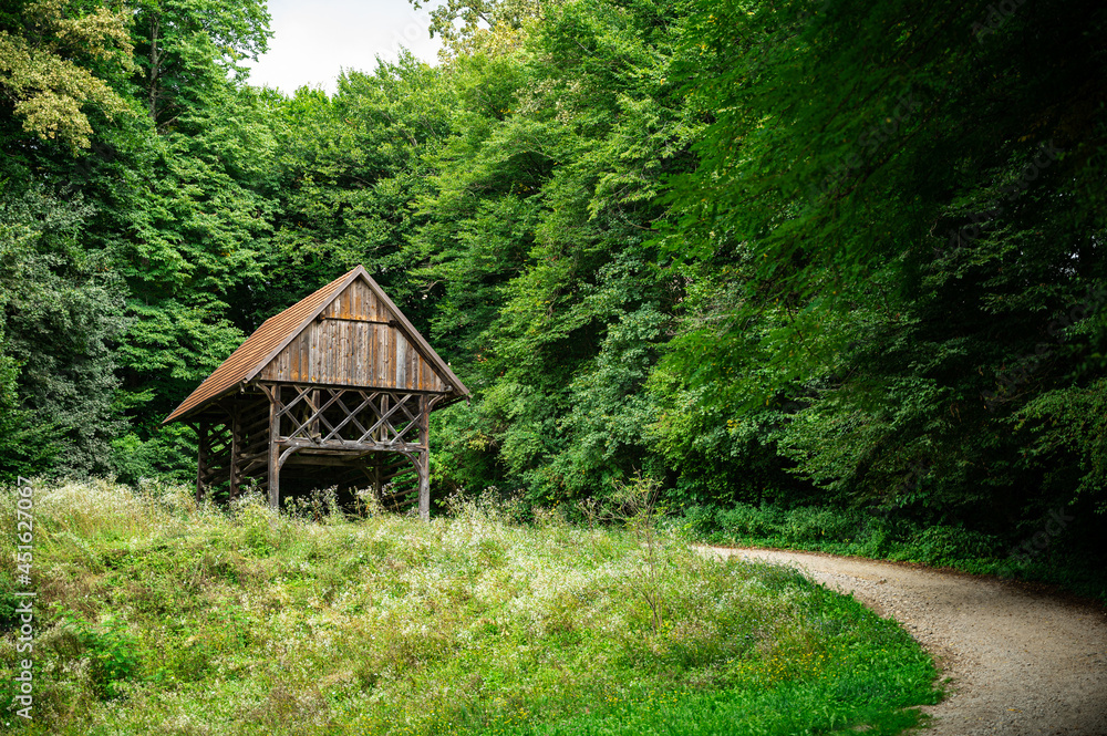 Traditional Slovenian barn house (hayloft) made of wood