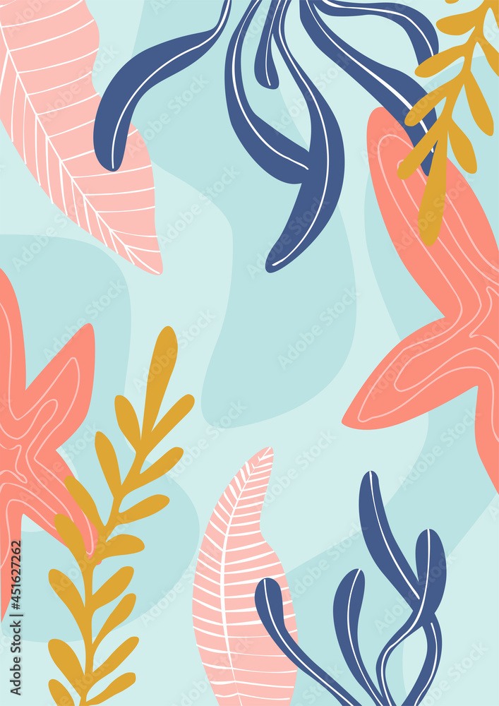 Fototapeta premium Tropic minimal cover templates. Trendy fashion design. 