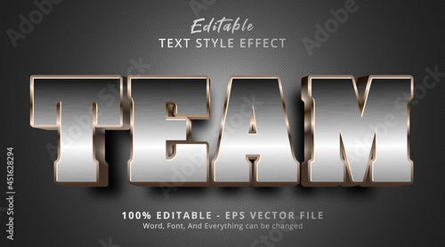 Editable text effect, Luxury Team text with headline style effect