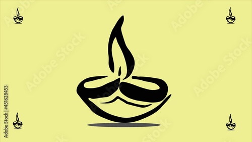 Diwali icon. Element of World religiosity icon. Premium quality graphic design icon. Signs and symbols collection icon.Diwali festival diya icon with an isolated background.