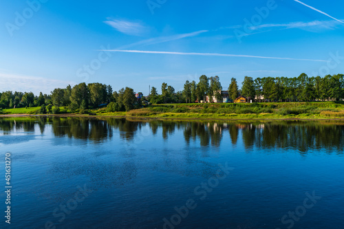 View of the city of Lodeynoye Pole from the Svir River.