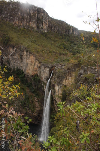 waterfall in the mountains