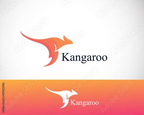 kangaroo logo creative design color modern power energy speed fast business app web