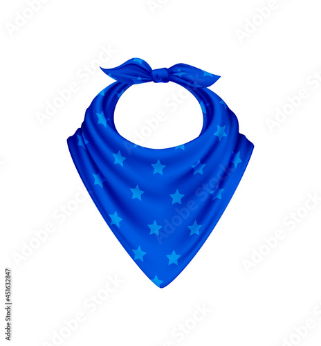 Blue Bandana Scarf Composition