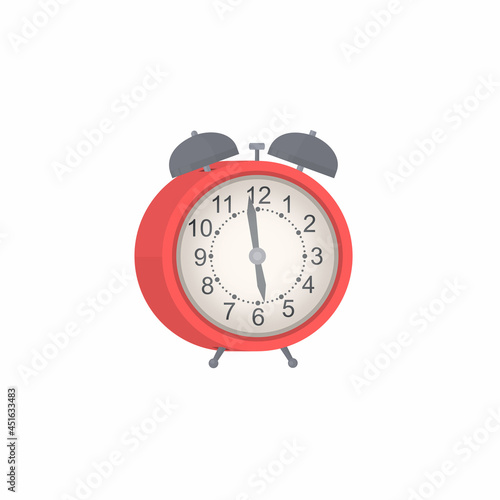 Alarm. The alarm clock rings at the specified time, vector illustration
