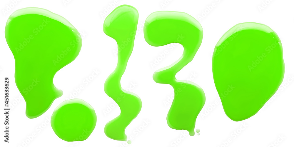 Green gel abstract shape on white background. Slime goo. Green gel abstract shape on white background. Slime goo.