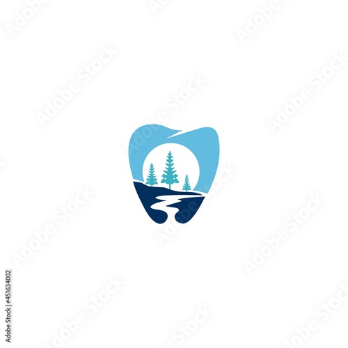 dental logo mountain logo dental mountain logo design icon nature logo