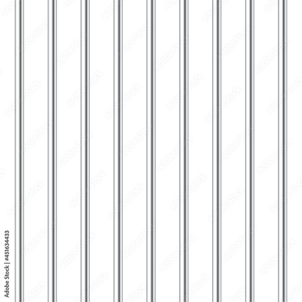 Realistic metal prison bars isolated on white background. Detailed jail cage, prison iron fence. Criminal background mockup. Creative vector illustration. Realistic metal prison bars isolated on white background. Detailed jail cage, prison iron fence. Criminal background mockup. Creative vector illustration.