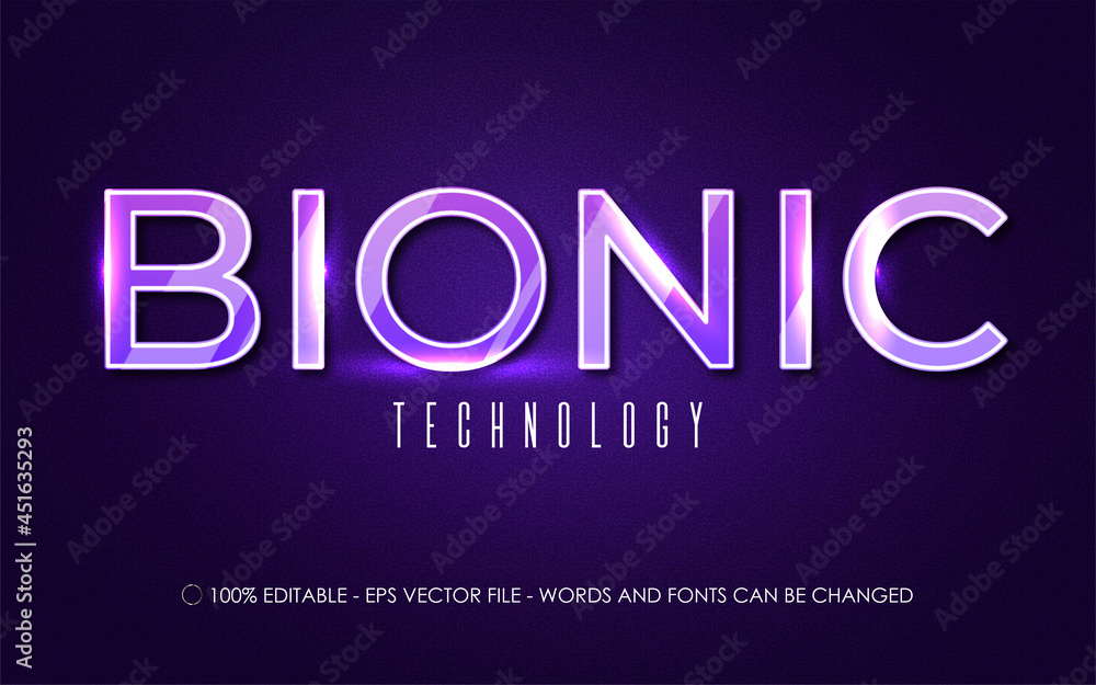 Editable text effect, Bionic style illustrations
