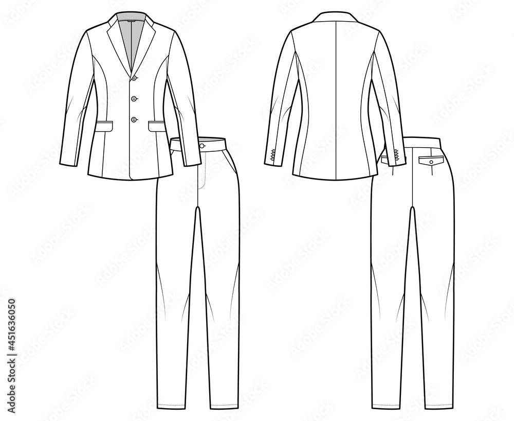Premium Vector  Template suit trouser pants vector illustration flat  design outline clothing