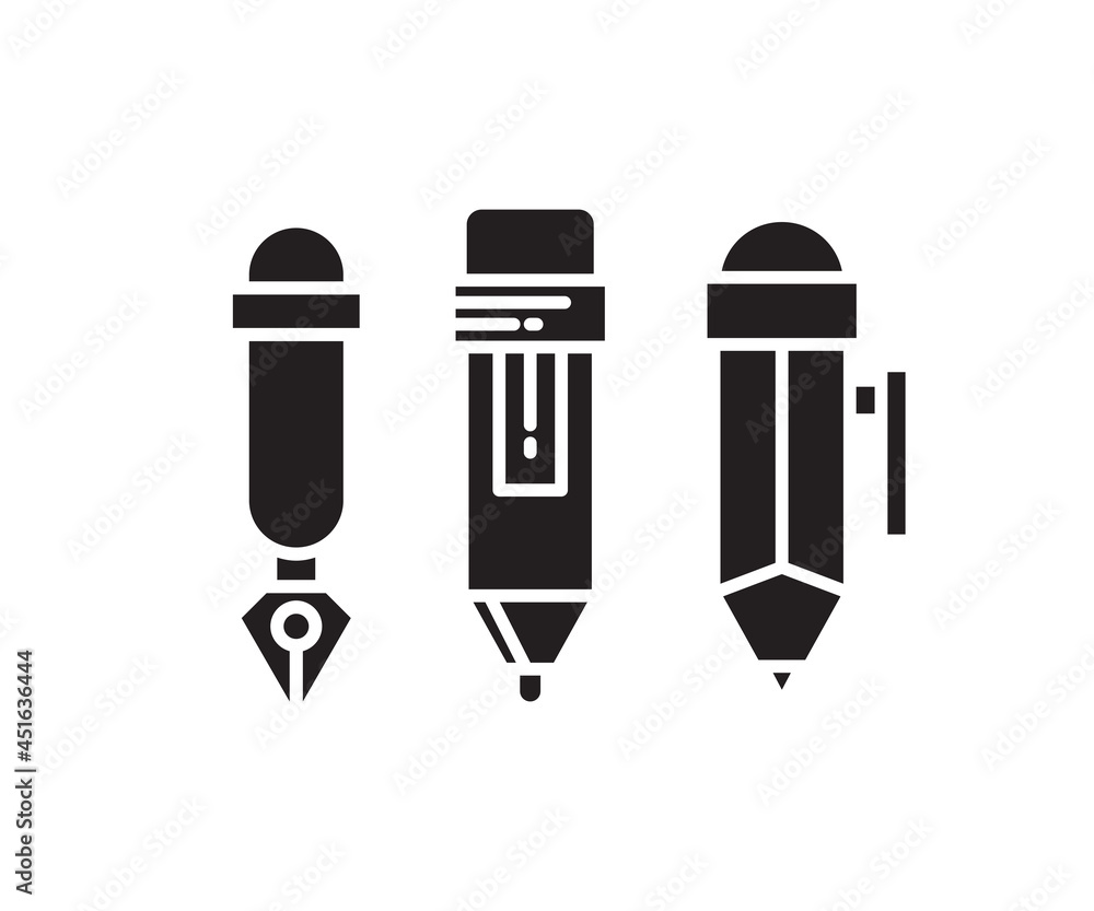 pen and pencil icons set vector illustration