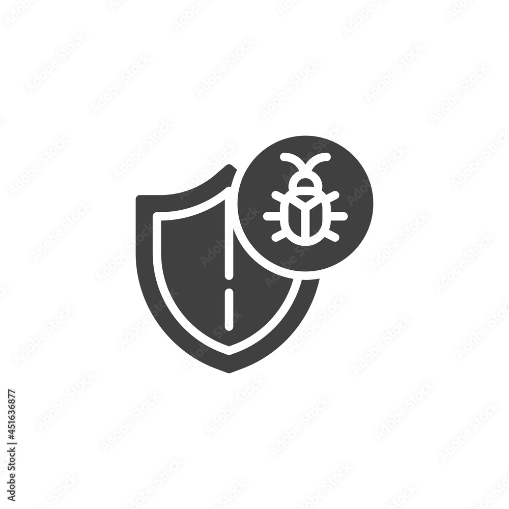 Obraz premium Computer virus protection vector icon