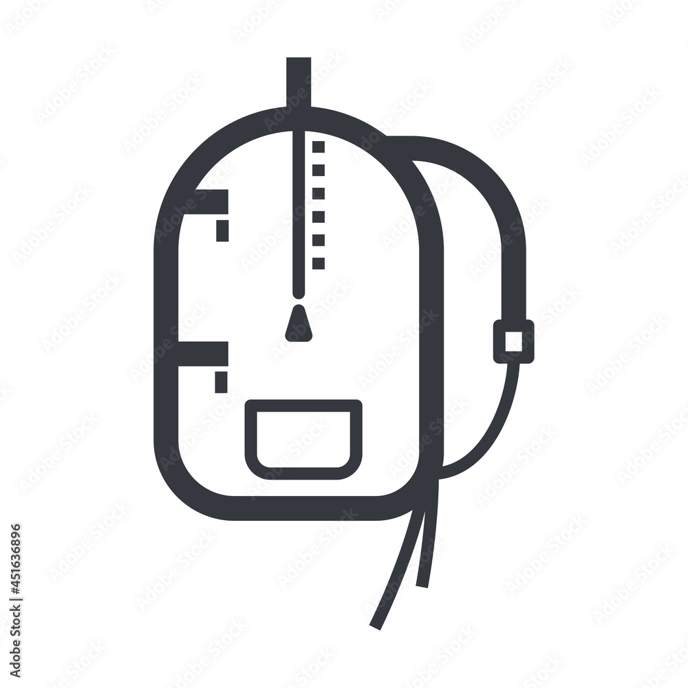 Black outline backpack vector icon. Fully editable stroke Black outline backpack vector icon. Fully editable stroke