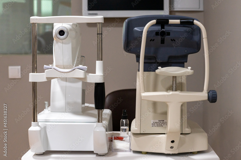 A special device for checking person's vision at the eyewear shop A special device for checking person's vision at the eyewear shop
