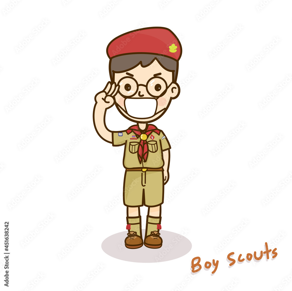 Cartoon Cute Boy Scouts vector.