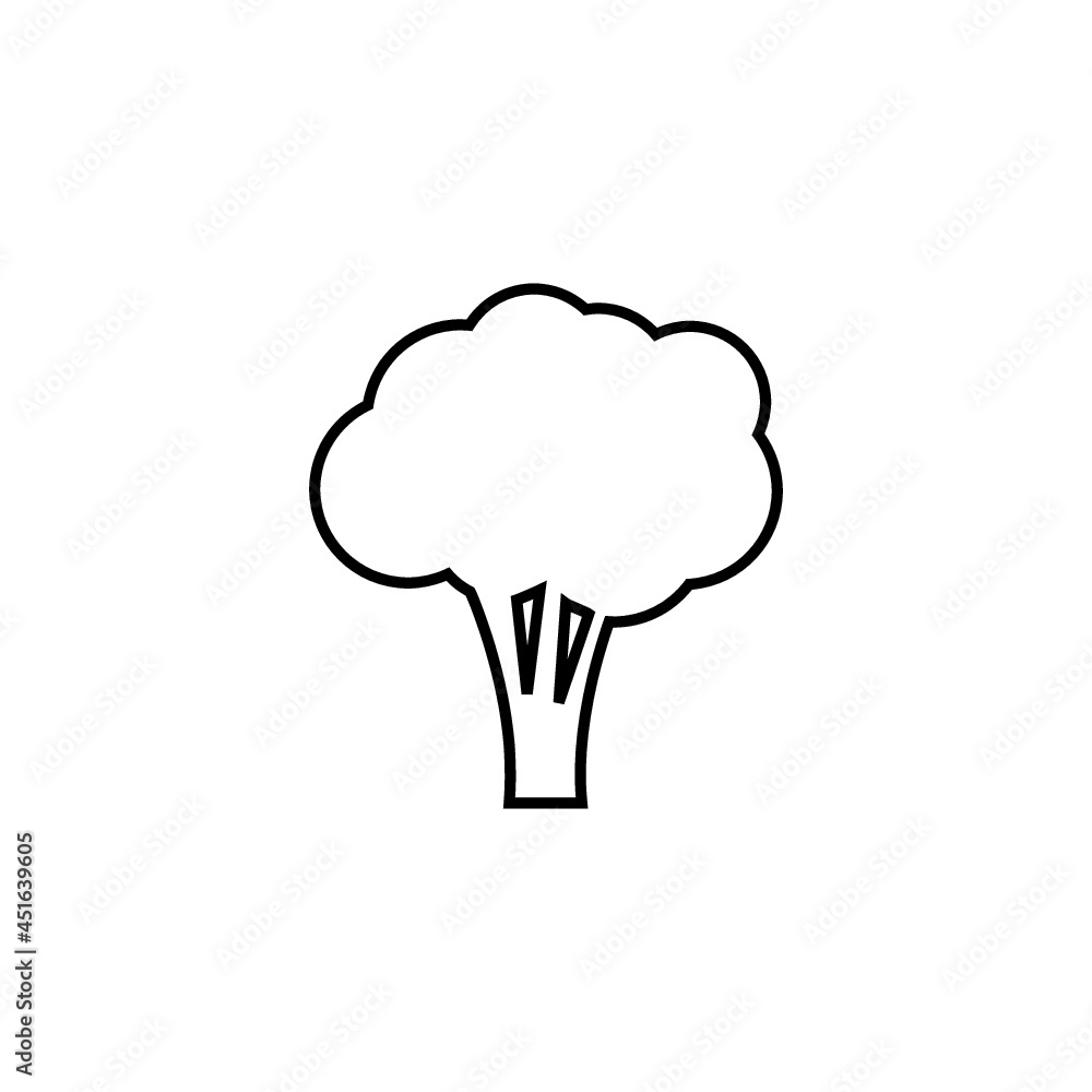 Broccoli icon isolated on white background Broccoli icon isolated on white background
