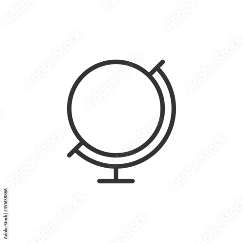 Geographical map globe with planet earth icon isolated on white background. Globe symbol modern, simple, vector, icon for website design, mobile app, ui. Vector Illustration