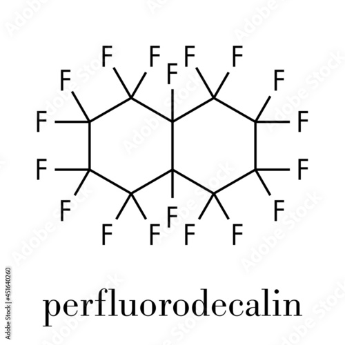 Perfluorodecalin fluorocarbon molecule. Used as component of artificial blood and for liquid breathing.  Skeletal formula.
