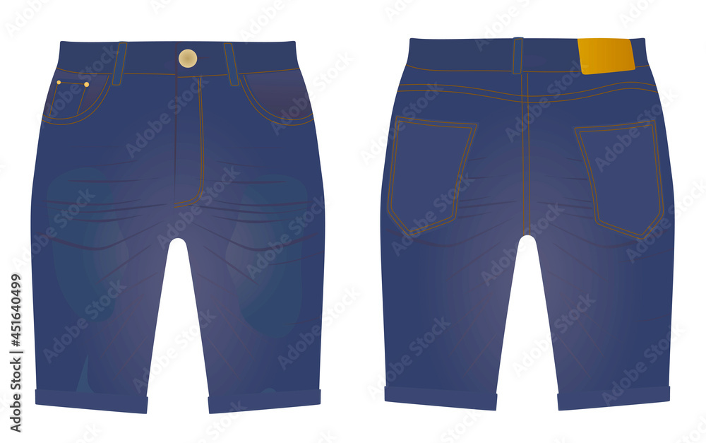 Blue jeans shorts. vector illustration Blue jeans shorts. vector illustration