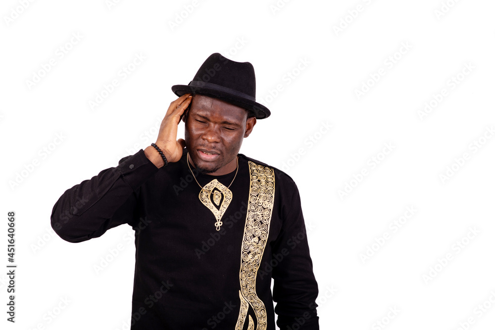 young man suffering from a headache. young man suffering from a headache.
