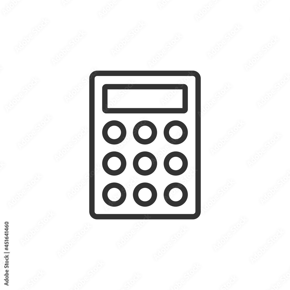 Calculator icon isolated on white background. Accounting symbol modern, simple, vector, icon for website design, mobile app, ui. Vector Illustration Calculator icon isolated on white background. Accounting symbol modern, simple, vector, icon for website design, mobile app, ui. Vector Illustration