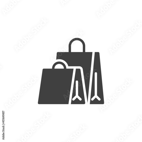 Two shopping bags vector icon