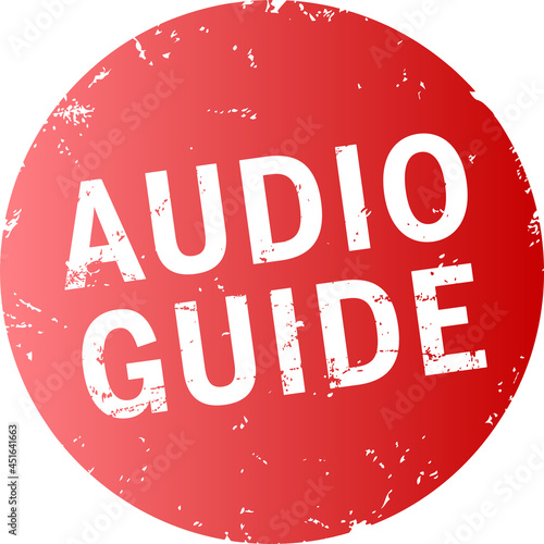 roter Button Audio Guide zerkratzt