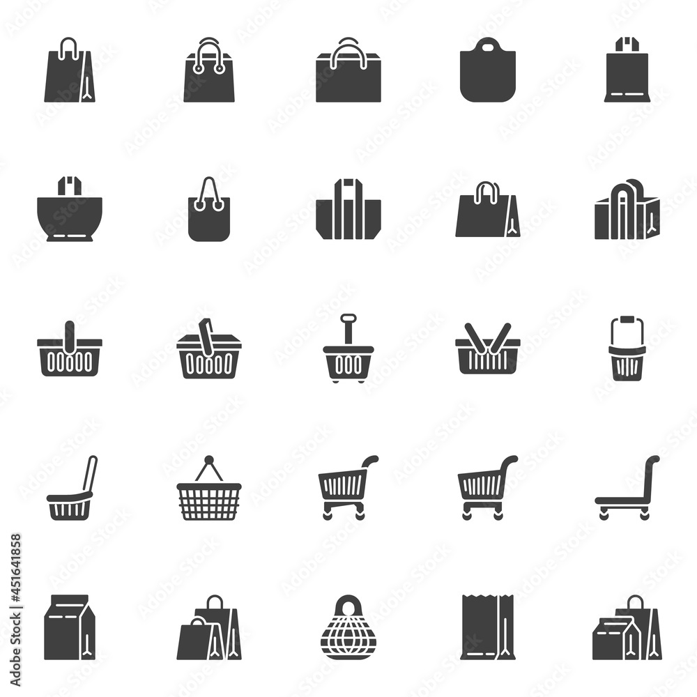 E-commerce and shopping vector icons set