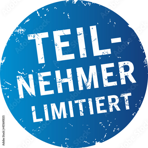 blauer Button Teilnehmer limitiert zerkratzt