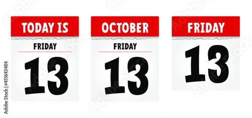 Friday 13 icon. Thirteen lucky number or unlucky number, friday 13th sign. Happy halloween day. Angry day. Flat vector pictogram. Calendar October. 