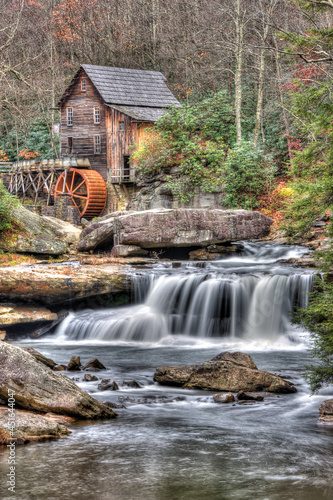 Glade Creek Grist Mill in Autumn in Babcock West Virginia