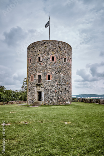 Lookout tower on the ruins of Hohenburg, above the core town of Homberg