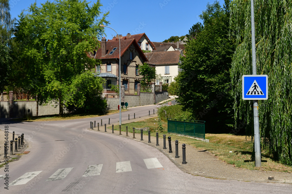 Montgeroult, France - august 6 2018 : picturesque village in summer
