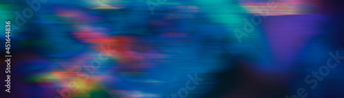 abstract composition of refractive smooth blue-violet lines on a dark background in light rays, 3d render, blurred image