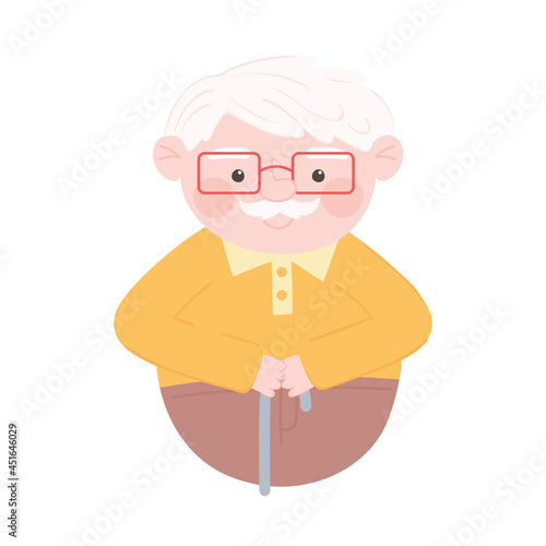 cute grandfather cartoon